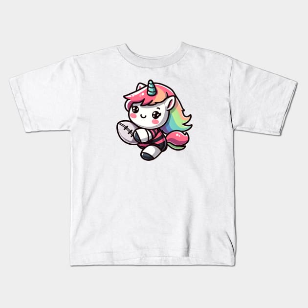 Rugby Unicorn Olympics 🏉🦄 - Tackle the Cuteness! Kids T-Shirt by Pink & Pretty